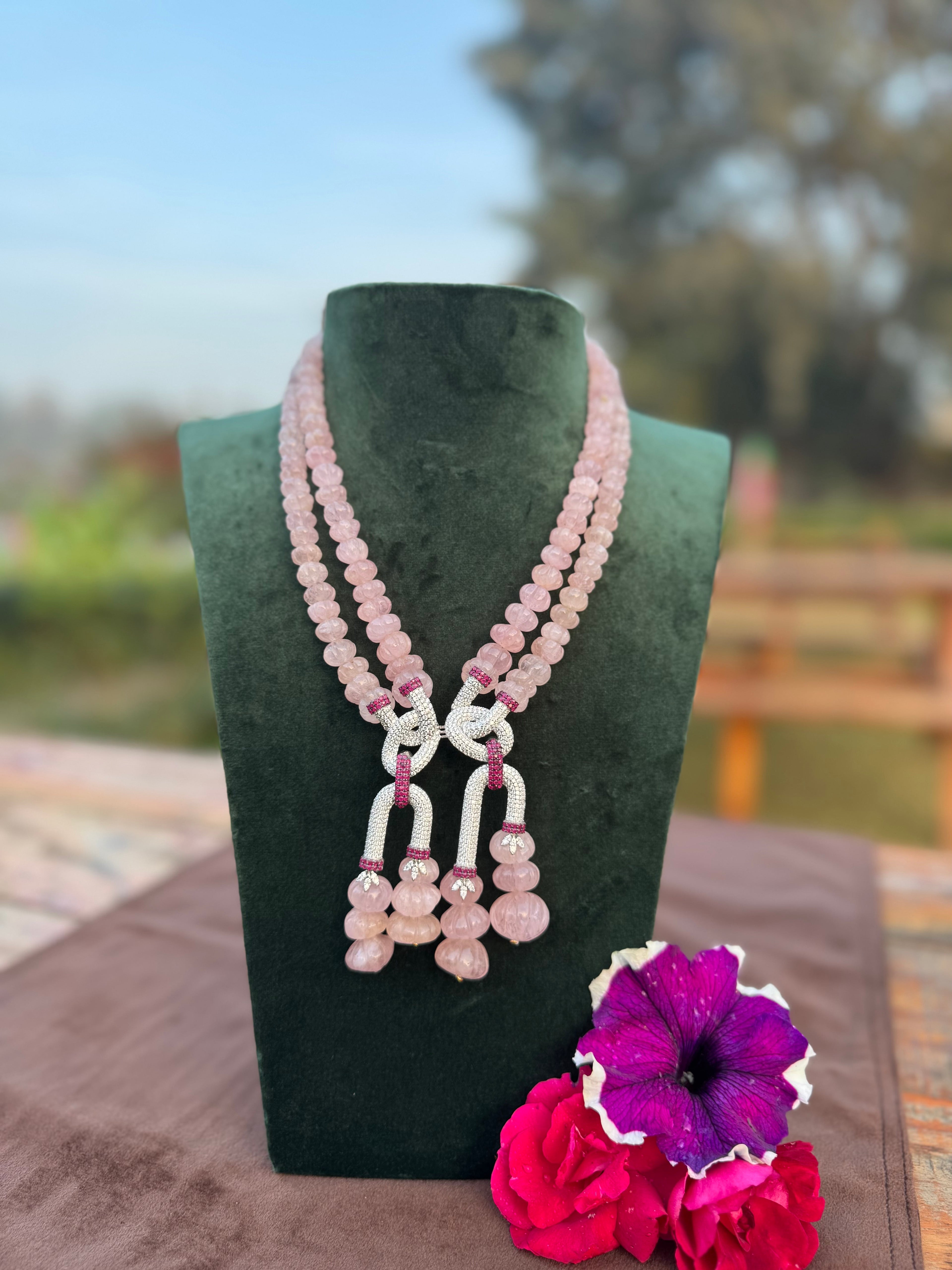 Rose Quartz Knot Bead