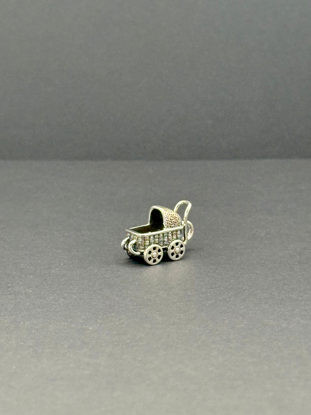Baby Stroller Silver Charm