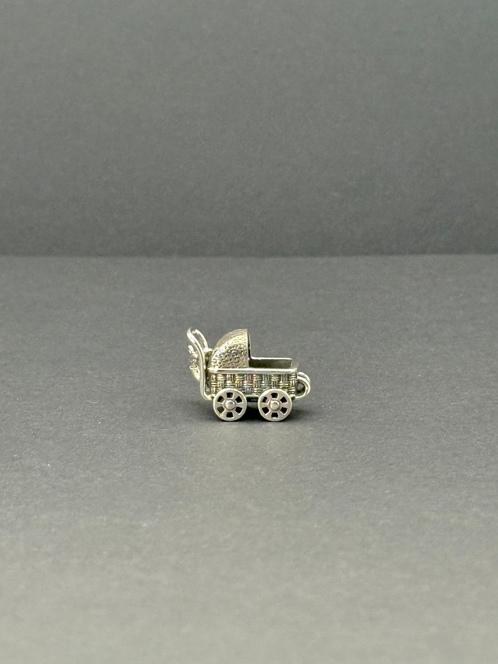 Baby Stroller Silver Charm