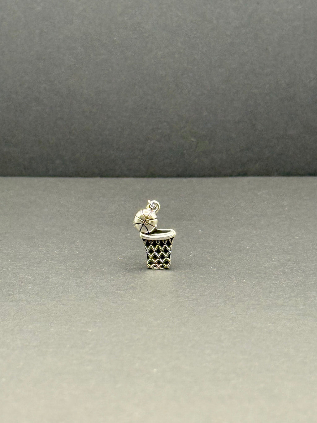 Basketball Hoop Silver Charm