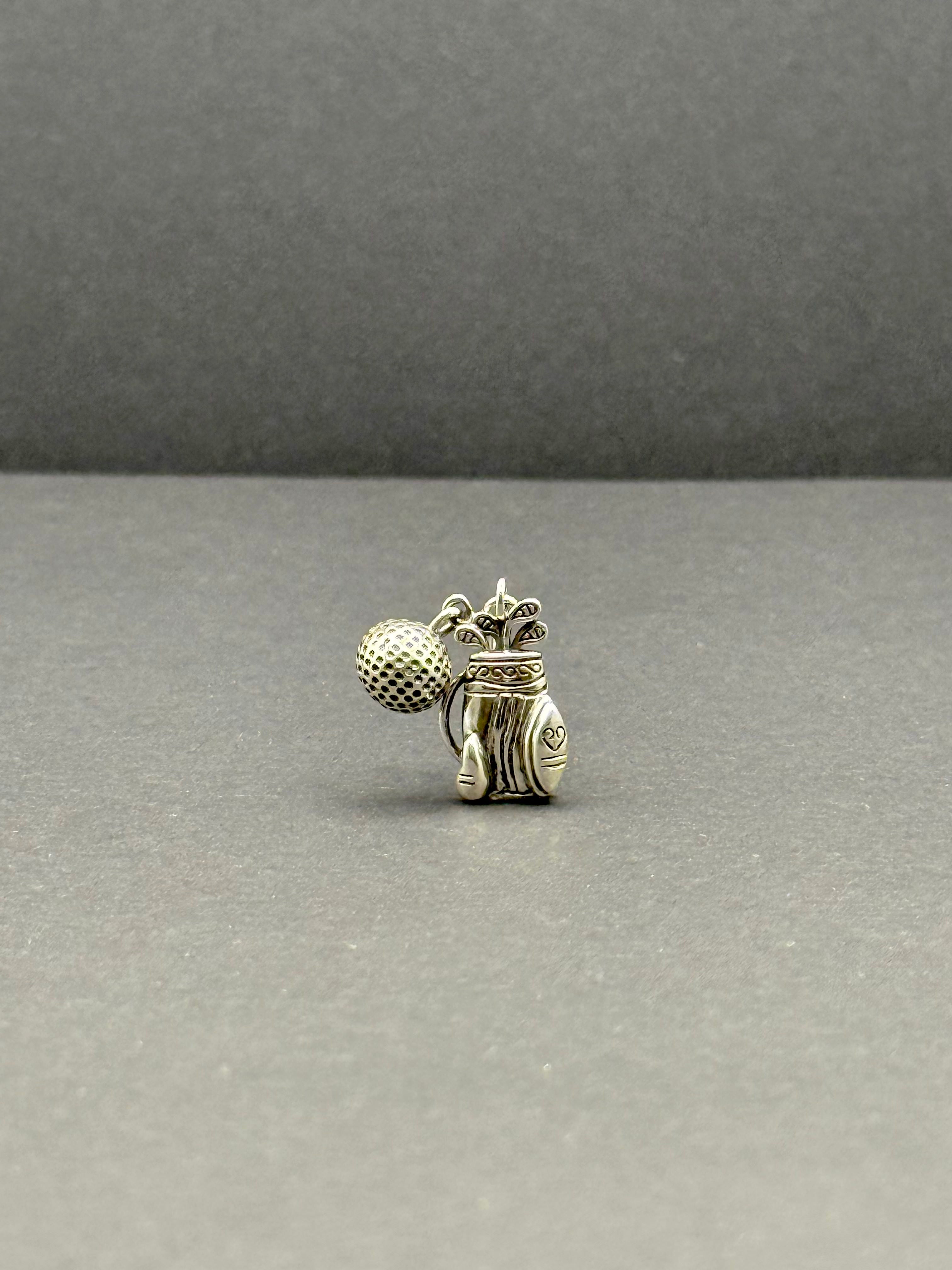 Golfer’s Spirit Bag Silver Charm