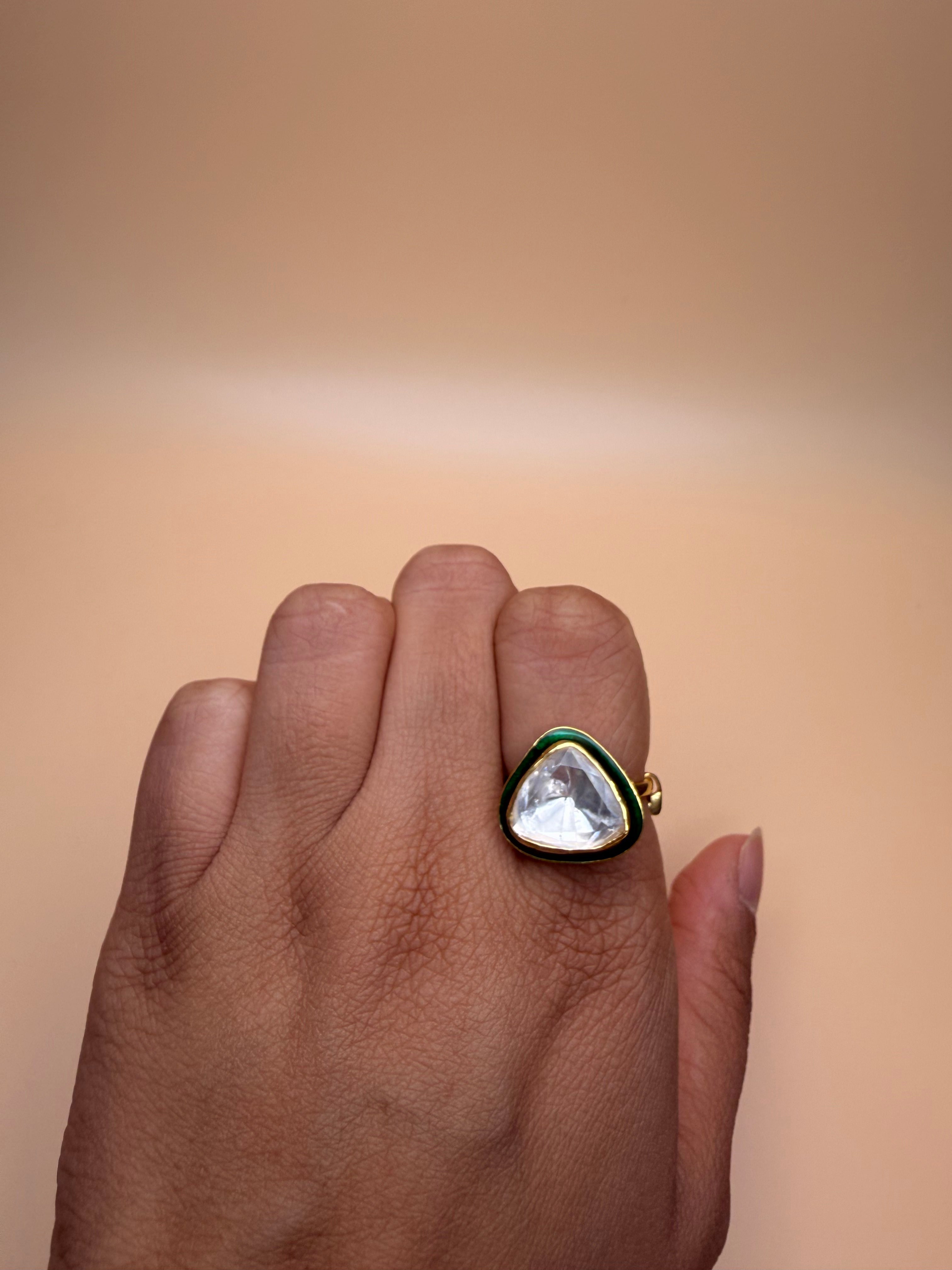 Trigon Emerald Edge Ring