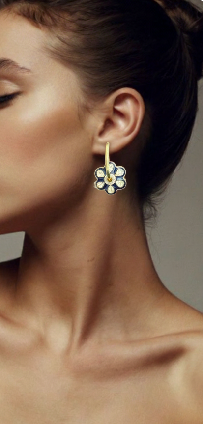 Sapphire Bloom Hoops