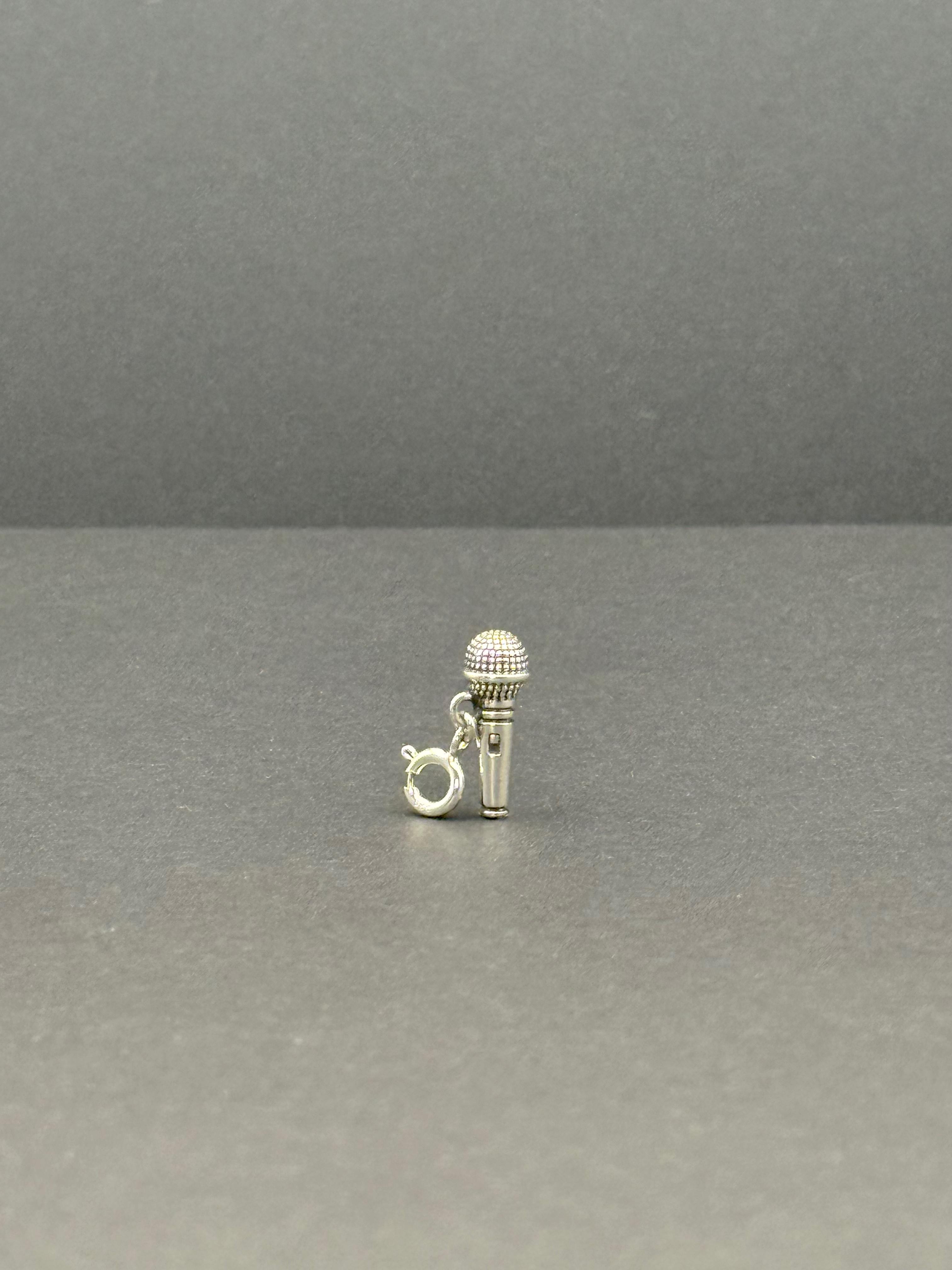 Microphone Silver Charm