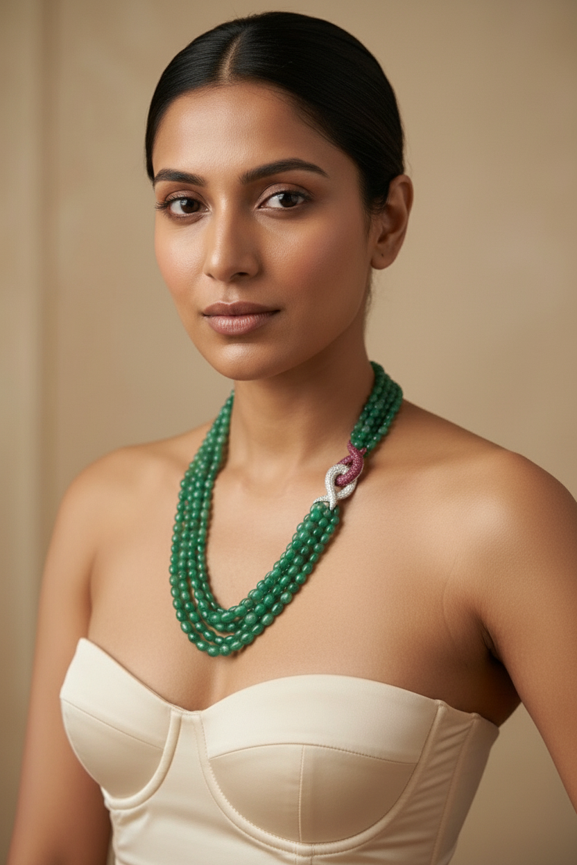 Emerald Harmony Knot Bead