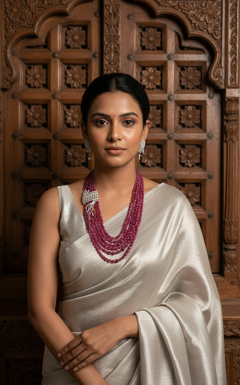 Ruby Wave Drape Bead