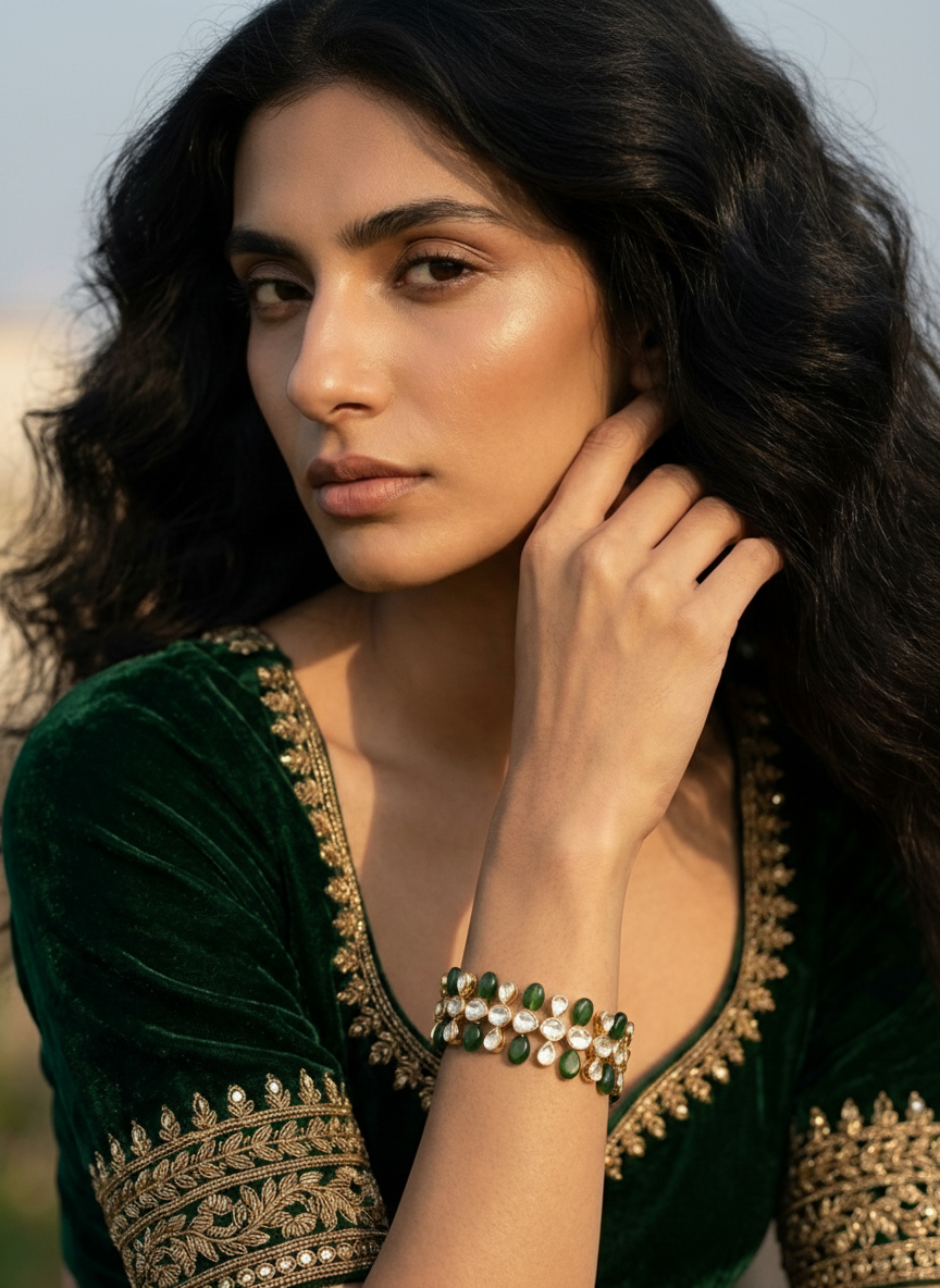 Emerald Cluster Bracelet