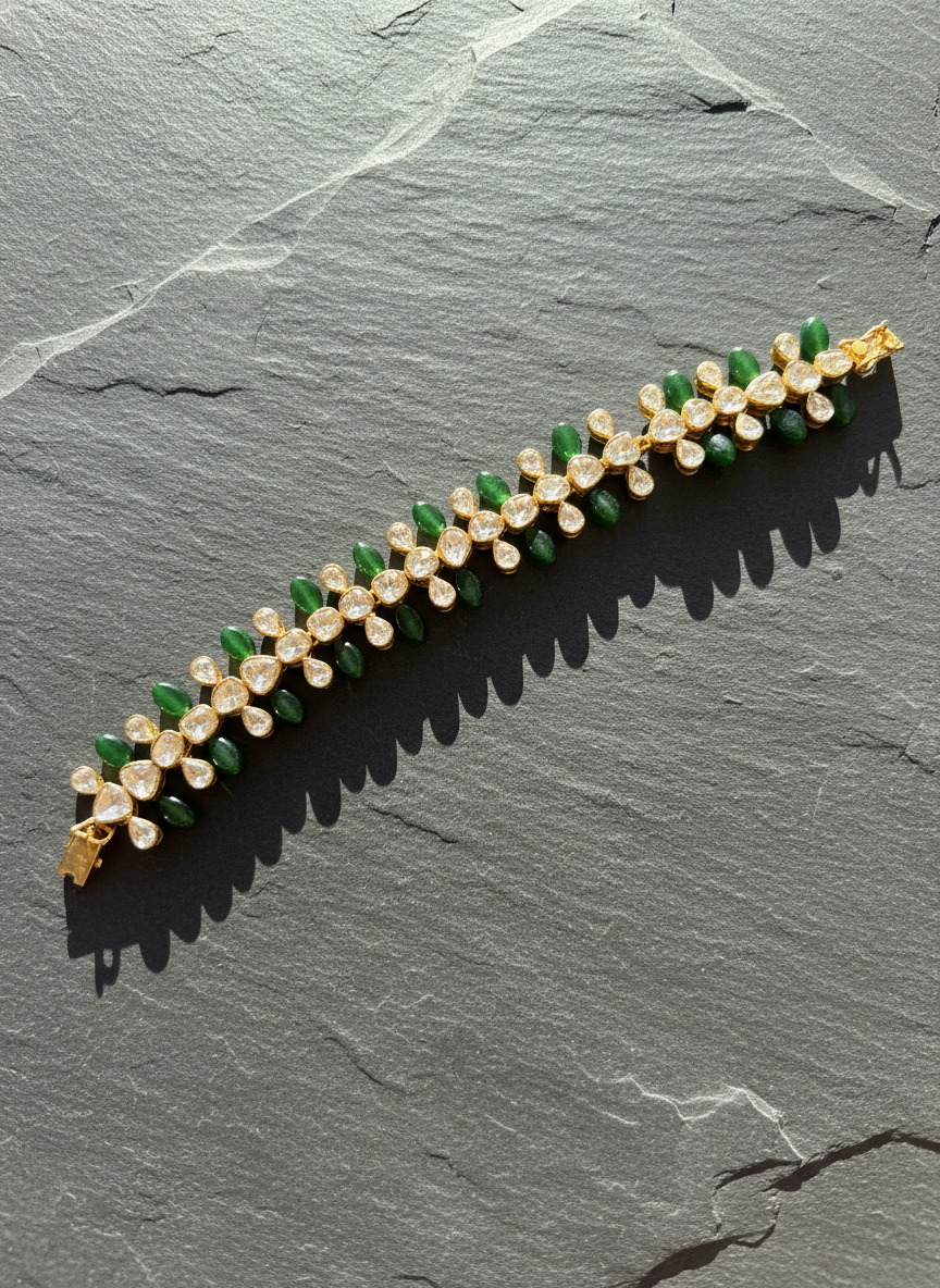 Emerald Cluster Bracelet