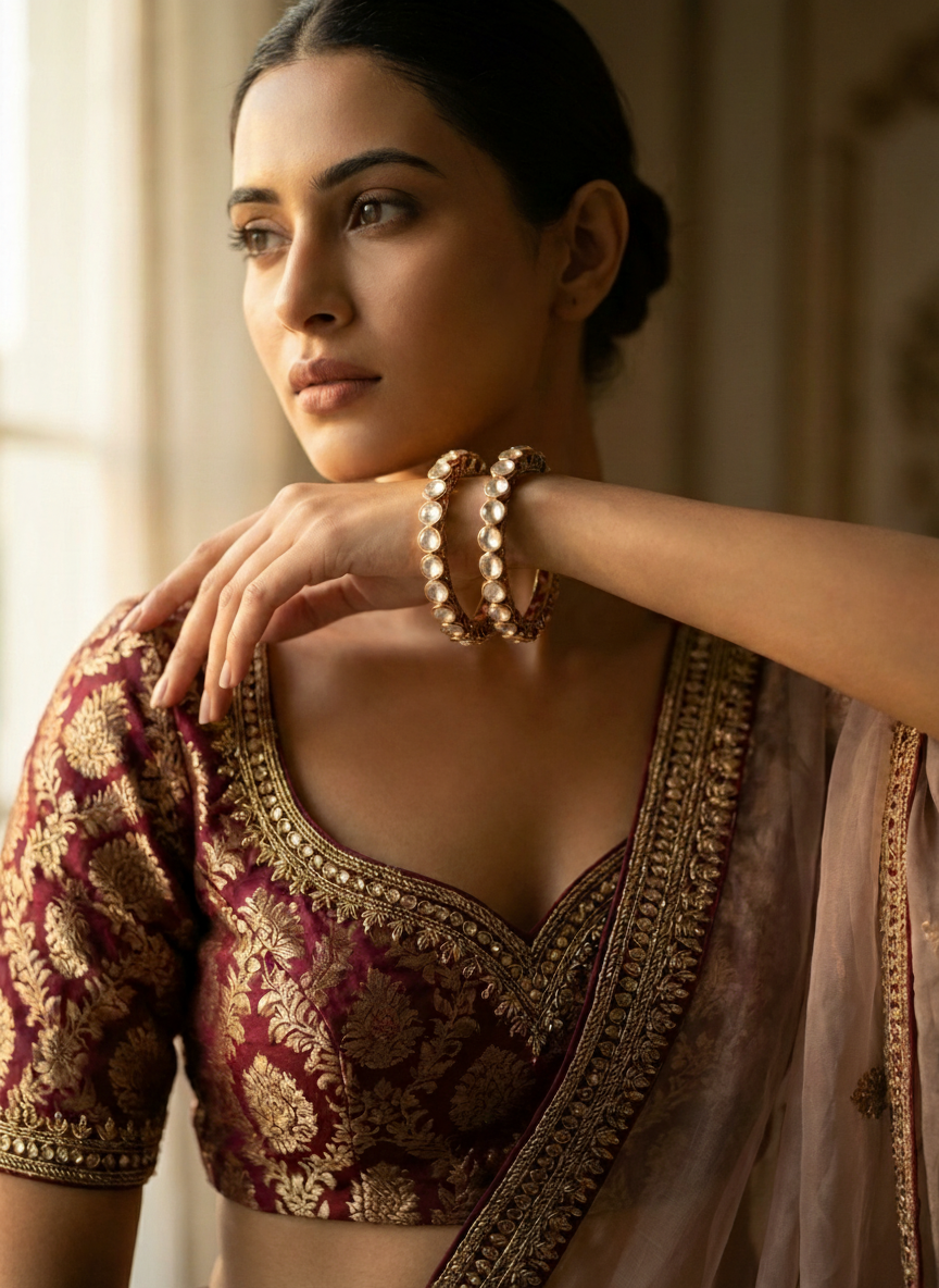 Meenakari Polki Bangles