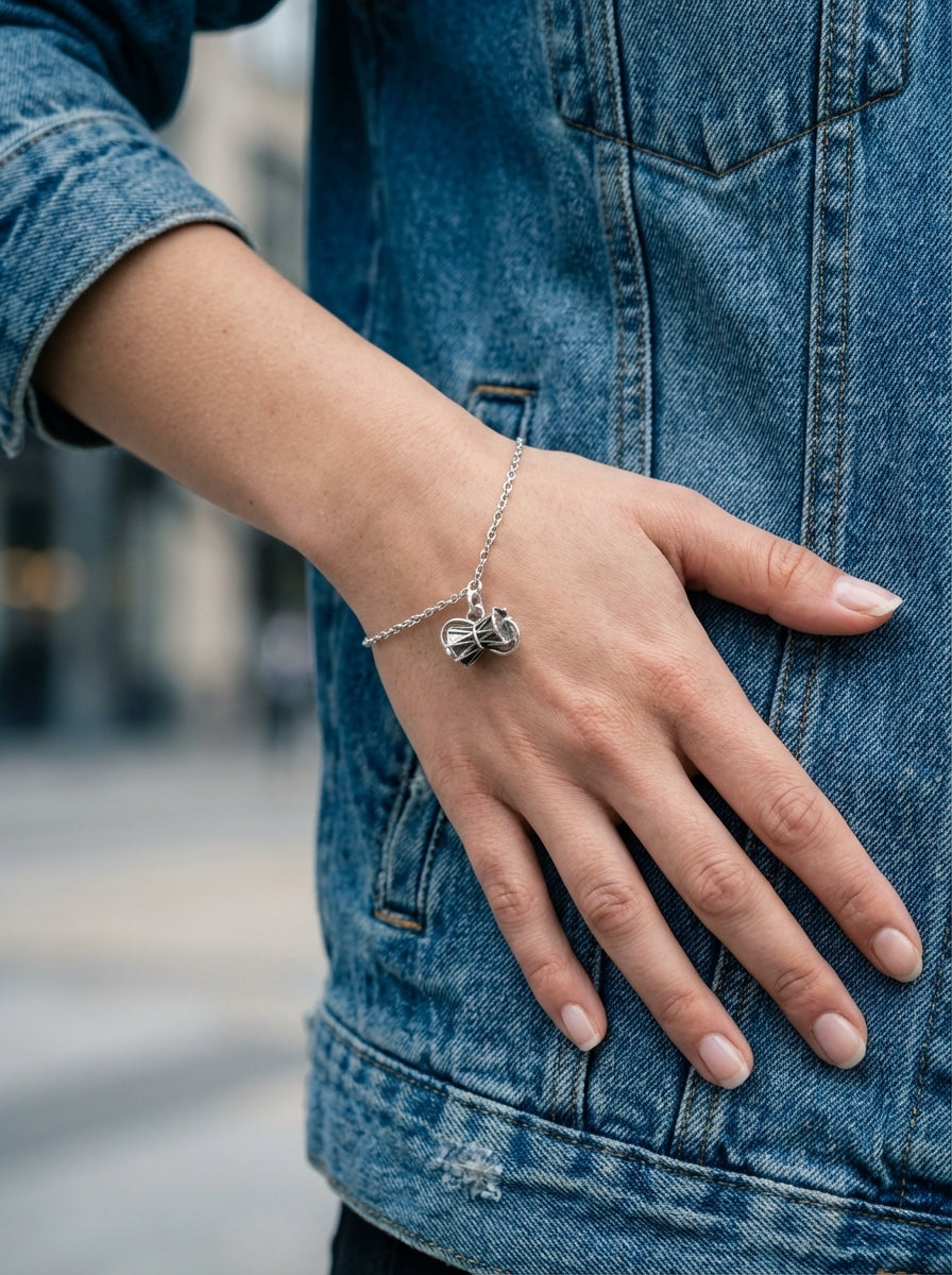 Shiv Tandav Damru Silver Charm