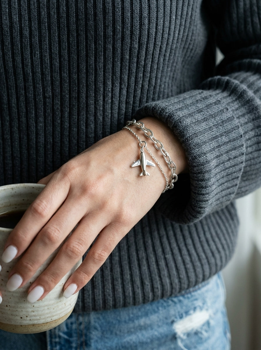 Airplane Silver Charm