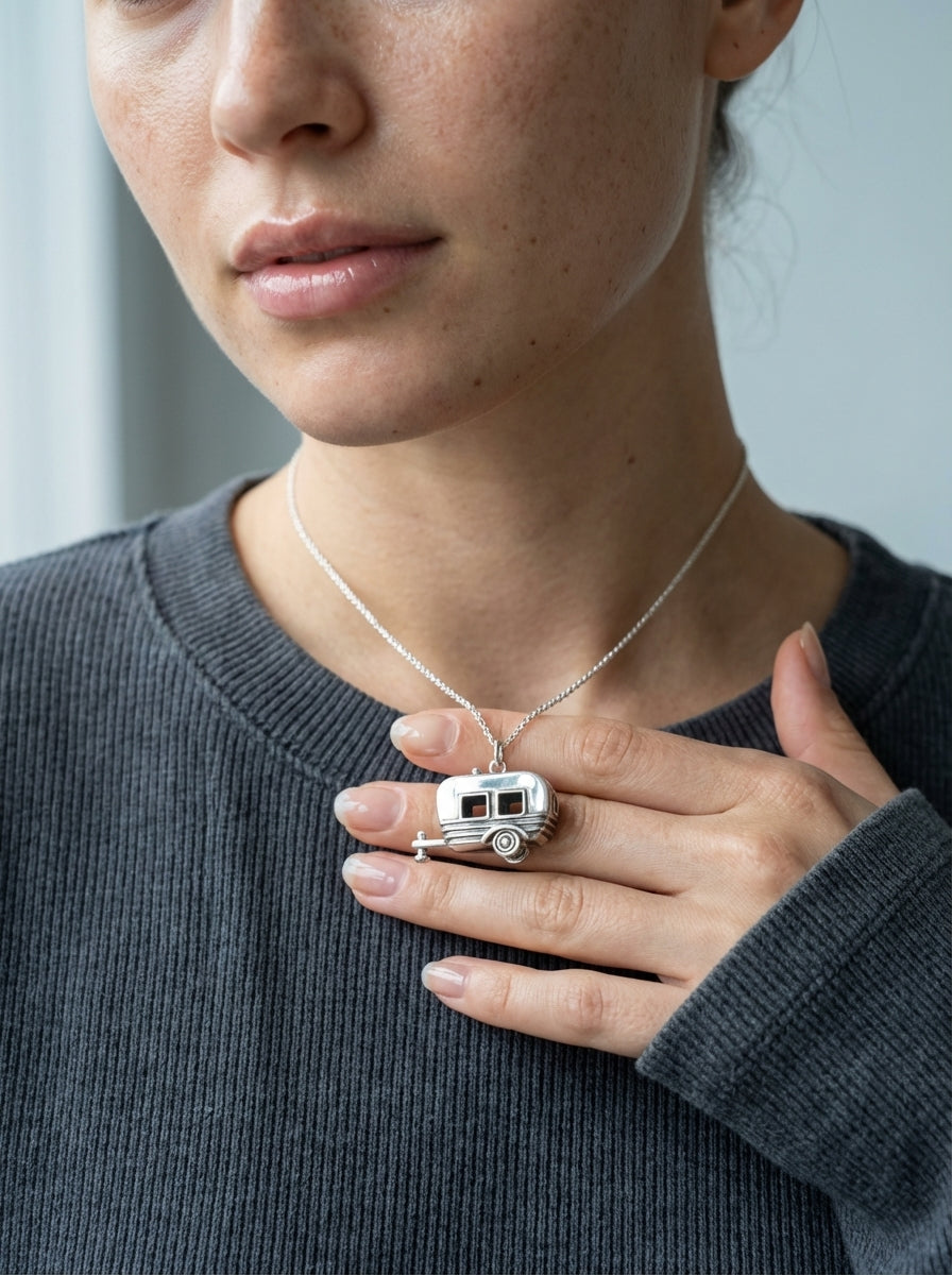 Camper Van Silver Charm