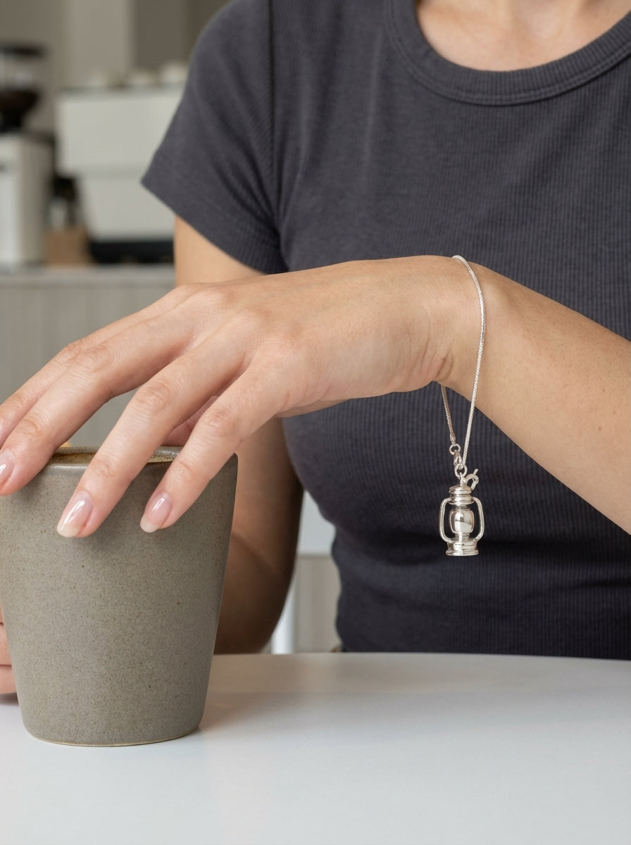Lantern Silver Charm