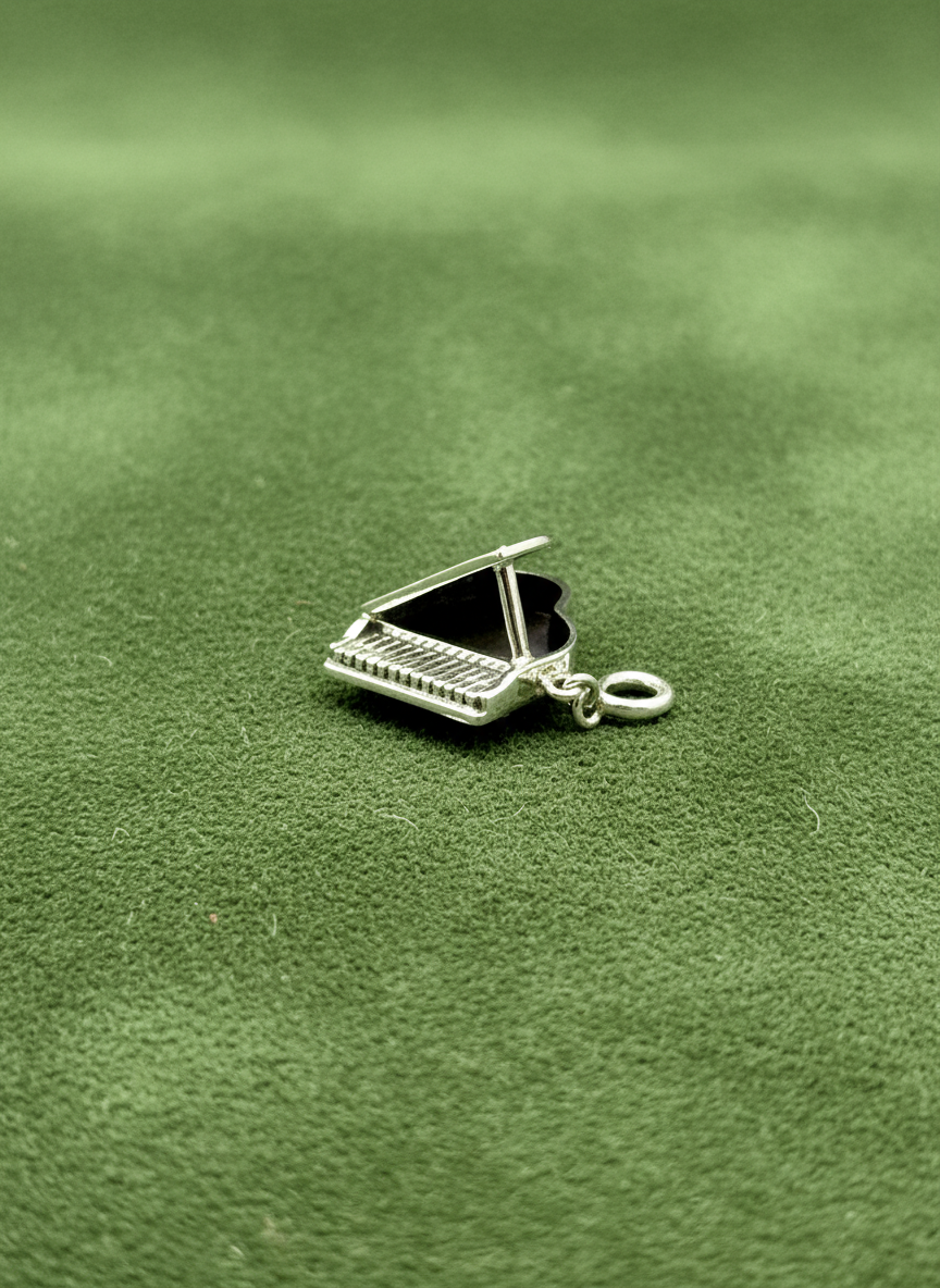 Piano Silver Charm