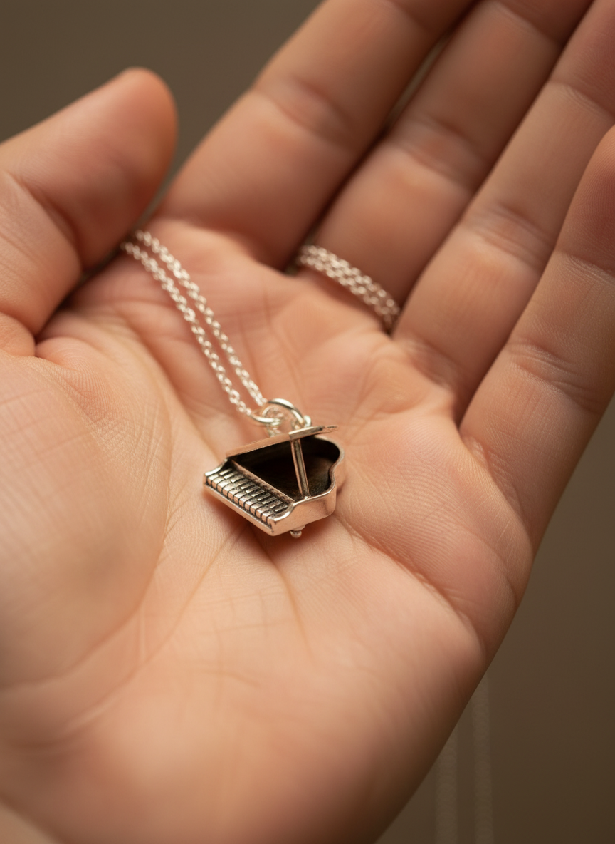 Piano Silver Charm
