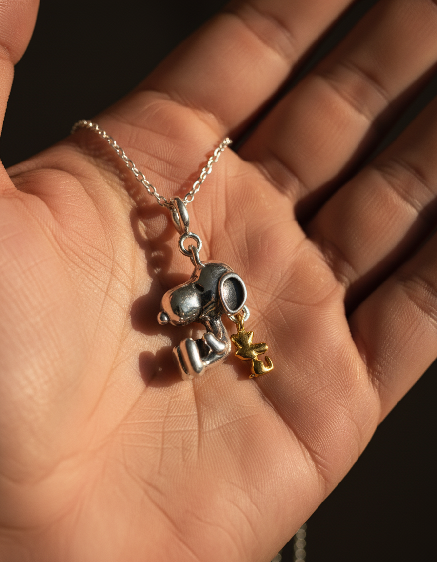 Snoopy Dog Silver Charm