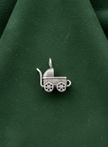 Baby Stroller Silver Charm