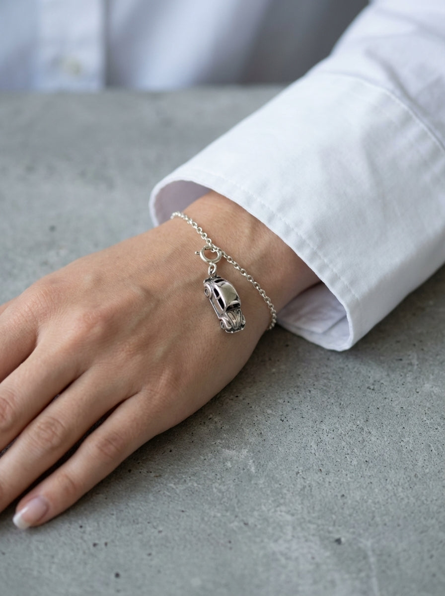 Vintage Beetle Cruiser Silver Charm