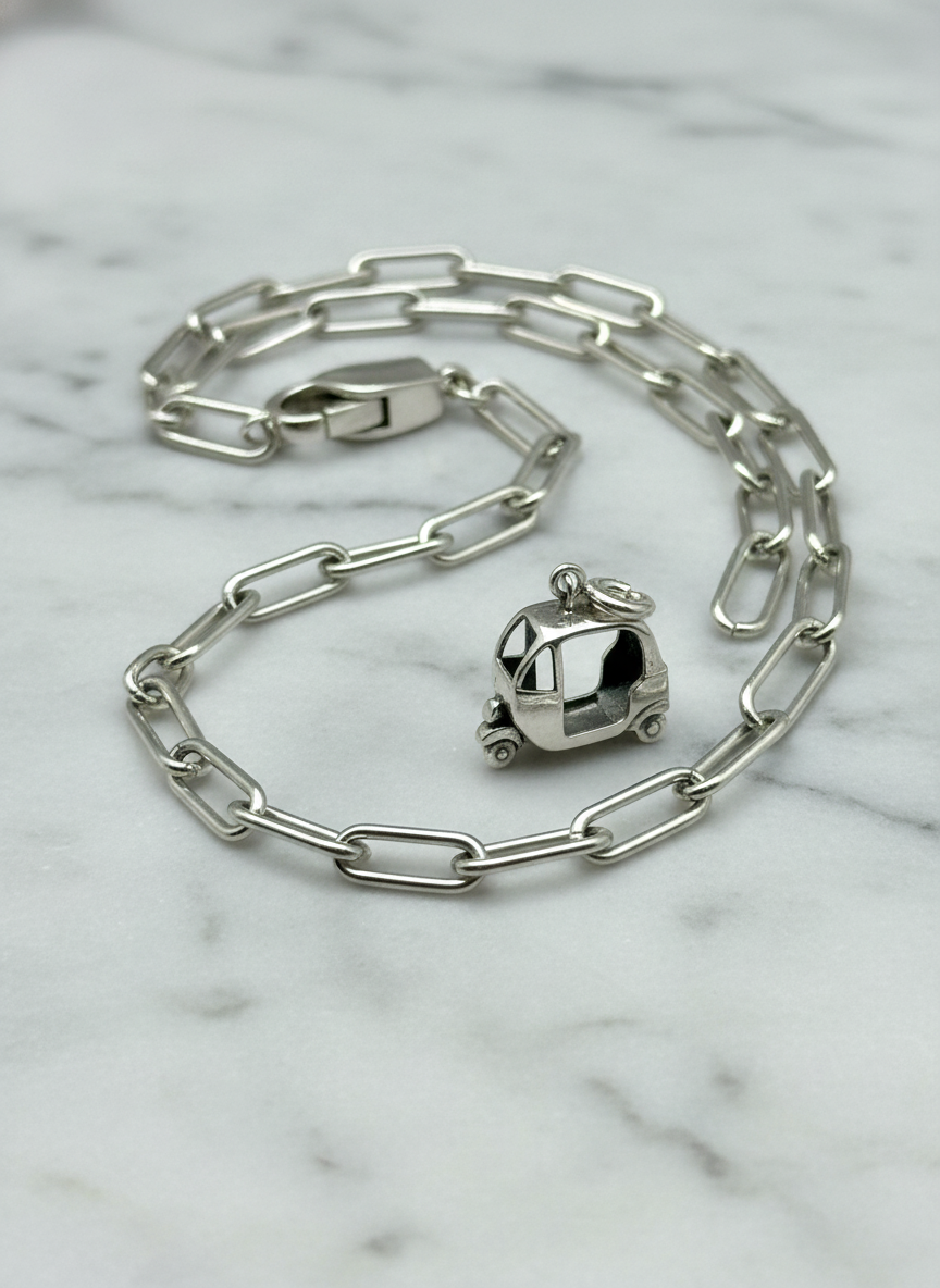 Tuk-Tuk Silver Charm