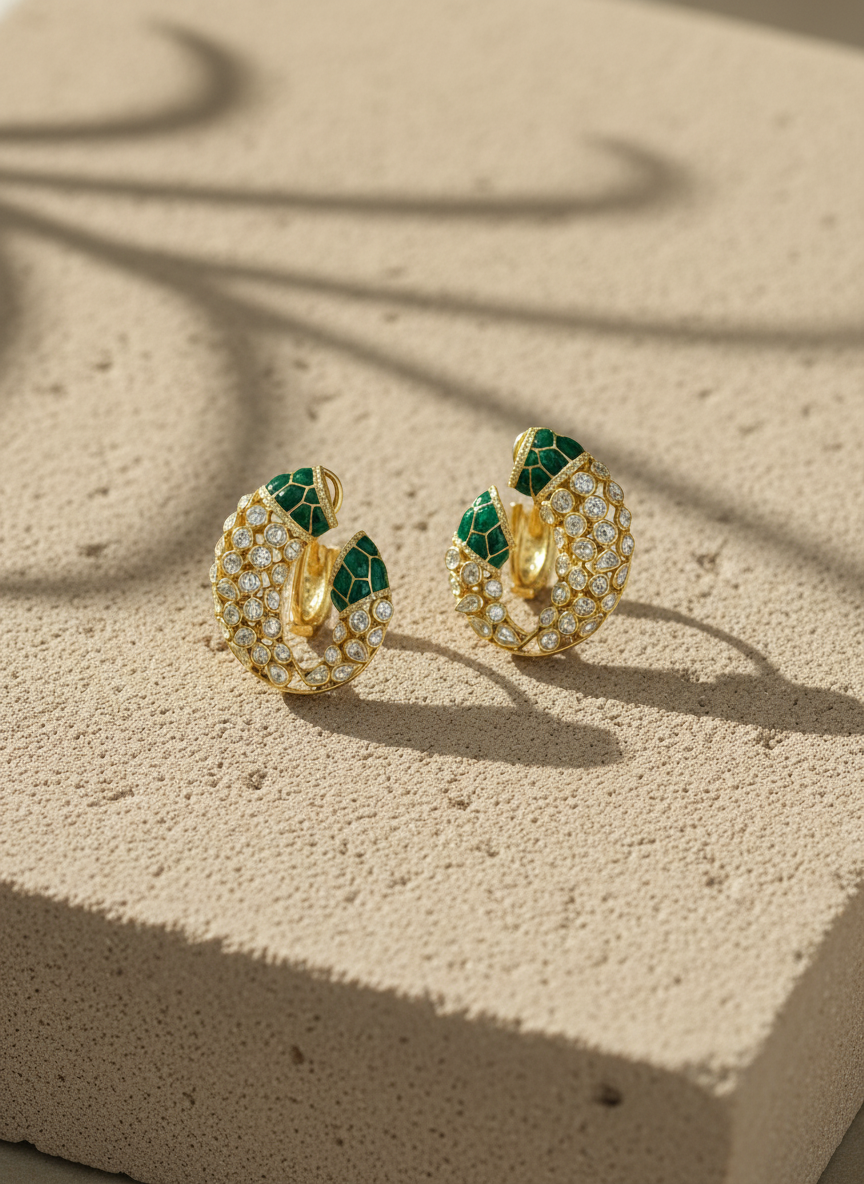 Emerald Serpent Hoops