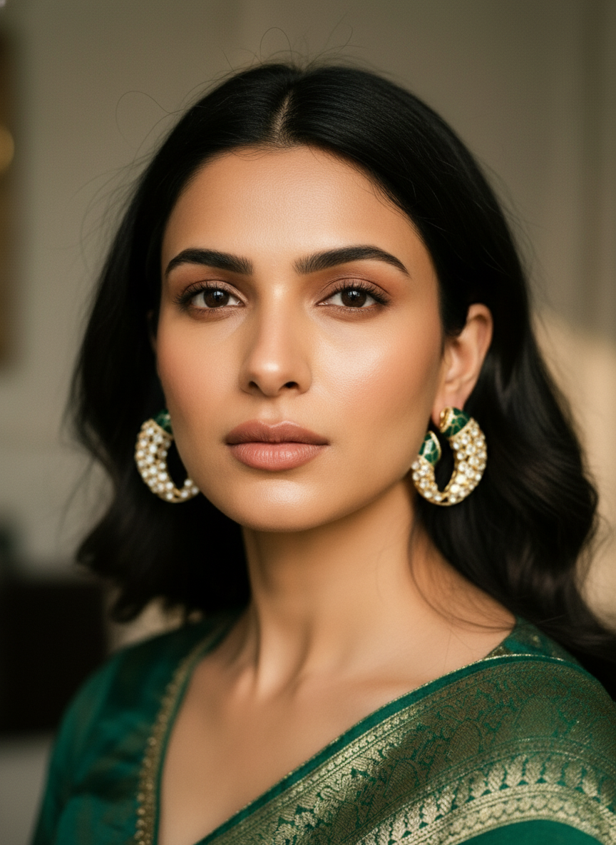 Emerald Serpent Hoops