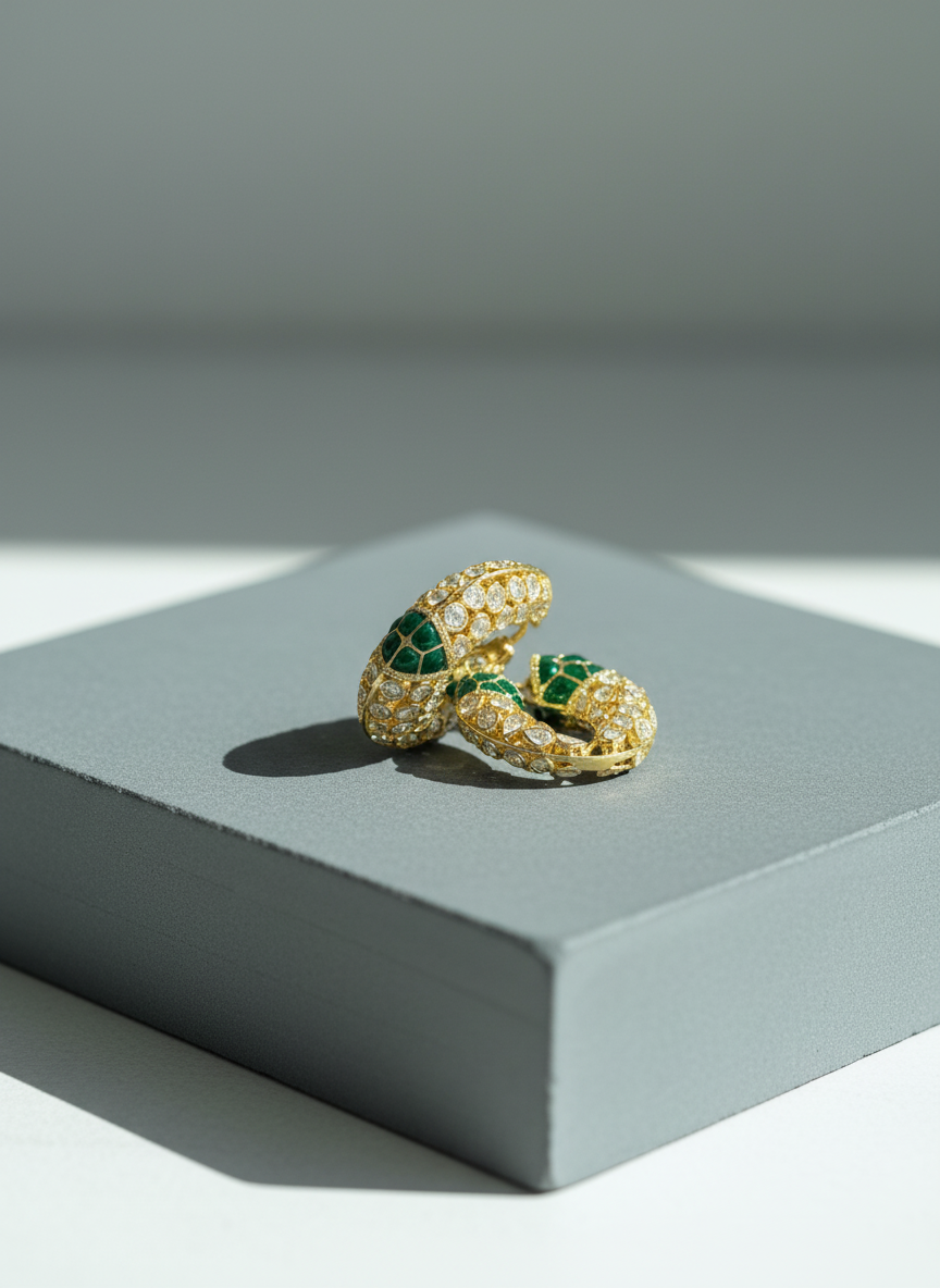 Emerald Serpent Hoops