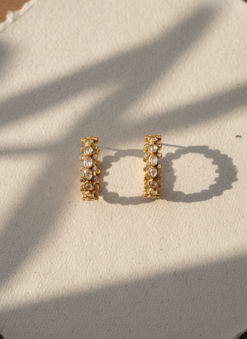 Gilded Kundan Hoops