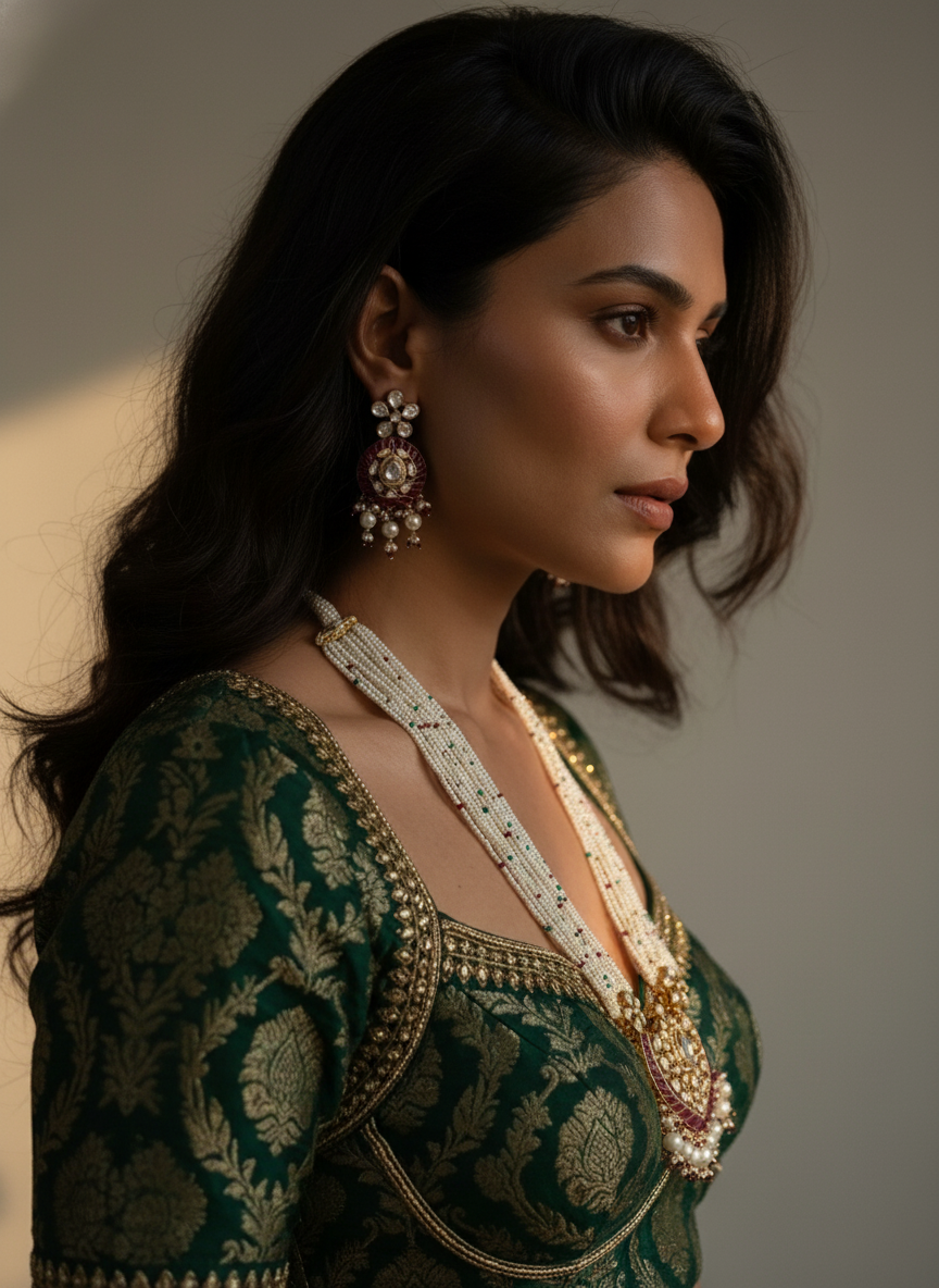 Royal Heart Pearl Necklace Set