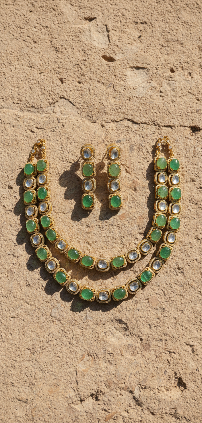 Emerald Prism Necklace Set