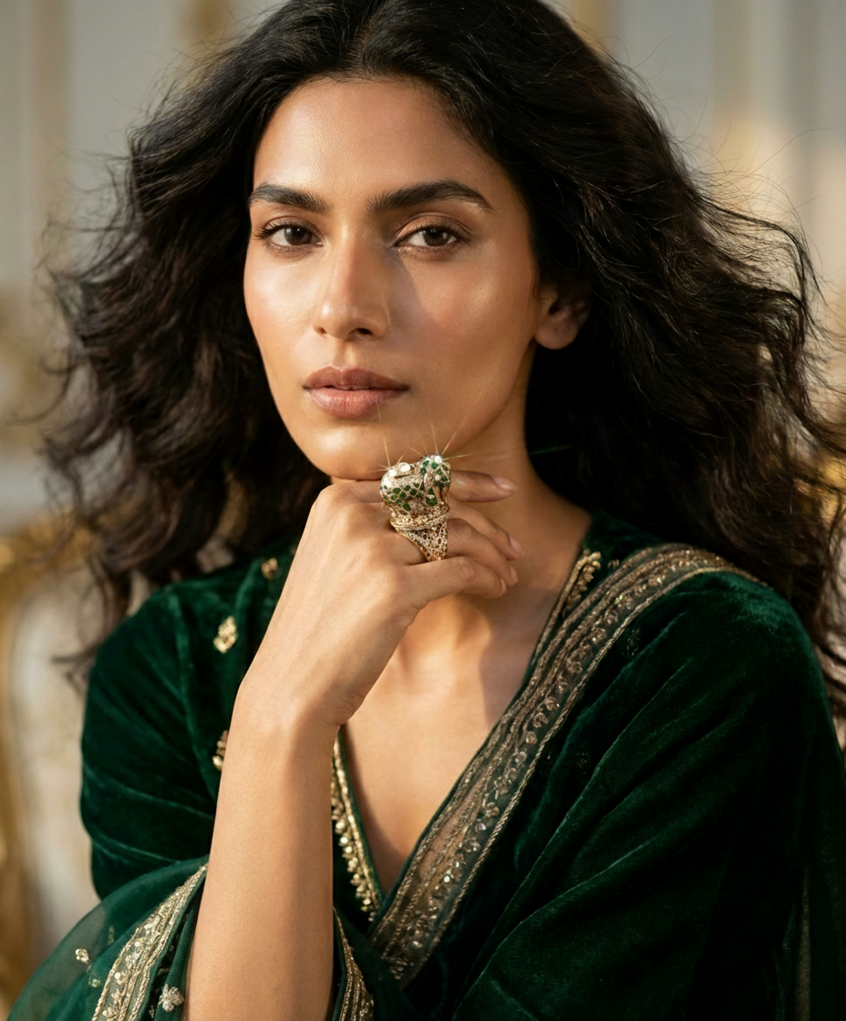 Emerald Elephant Ring