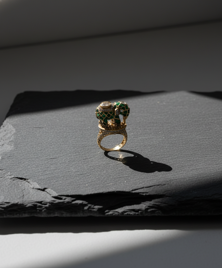 Emerald Elephant Ring