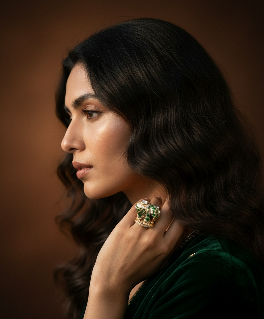 Emerald Elephant Ring