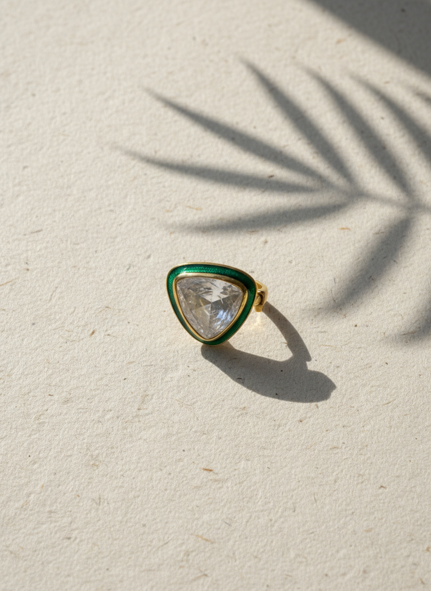 Trigon Emerald Edge Ring