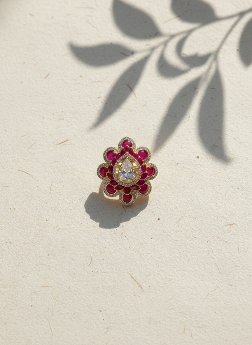 Ruby Teardrop Ring