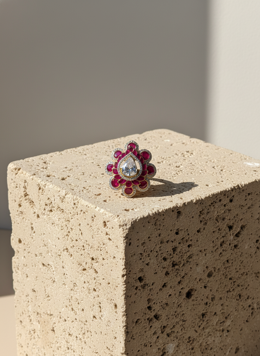 Ruby Teardrop Ring