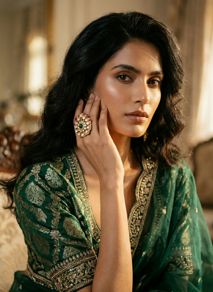 Regal Emerald Cocktail Ring