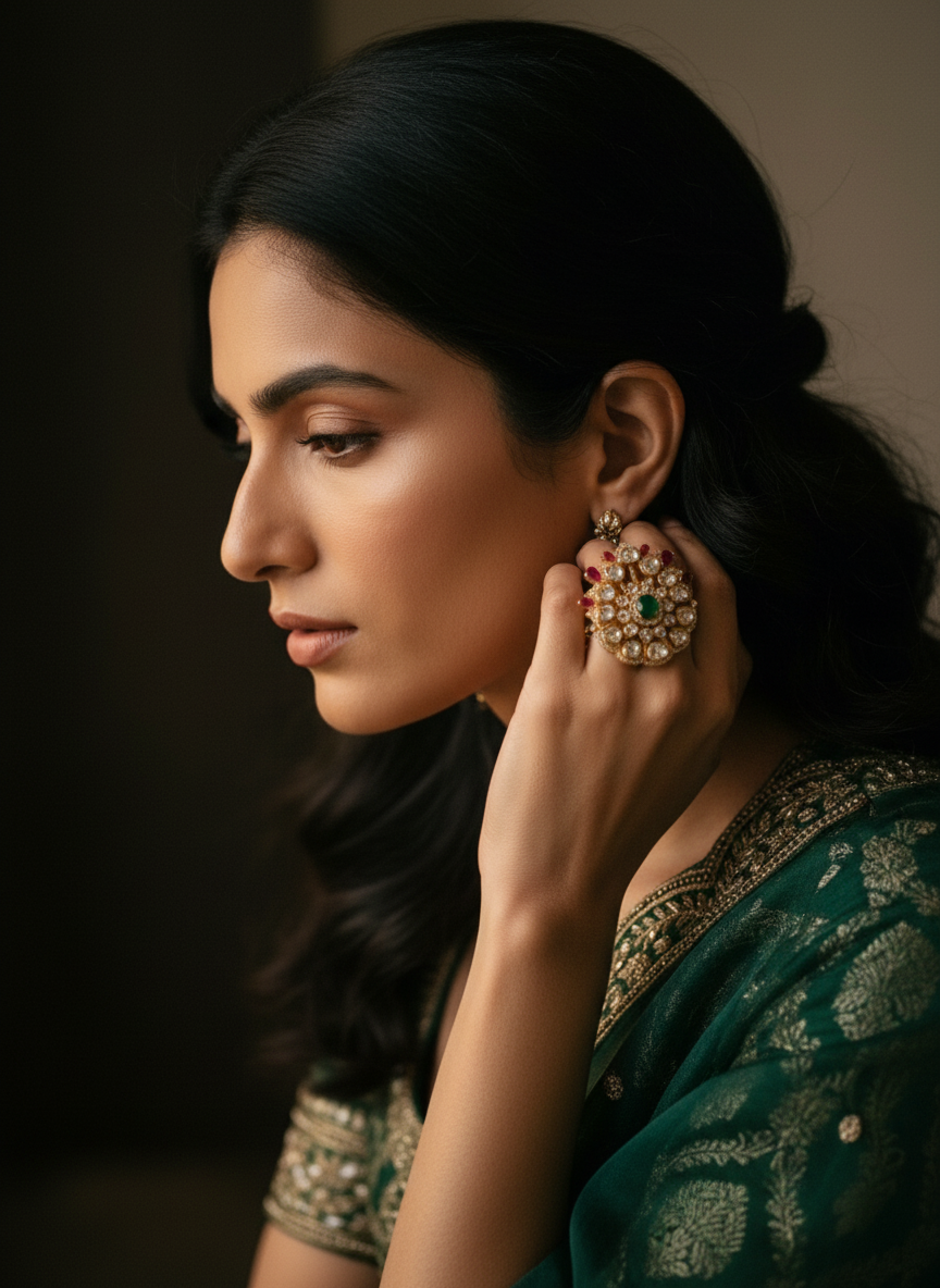 Regal Emerald Cocktail Ring