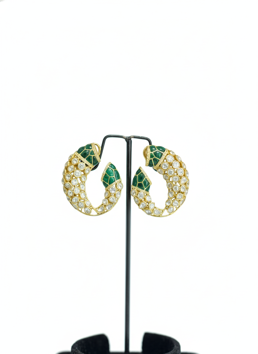 Emerald Serpent Hoops
