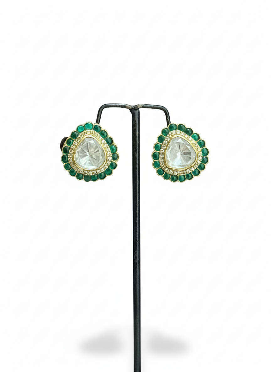 Emerald Crown Studs