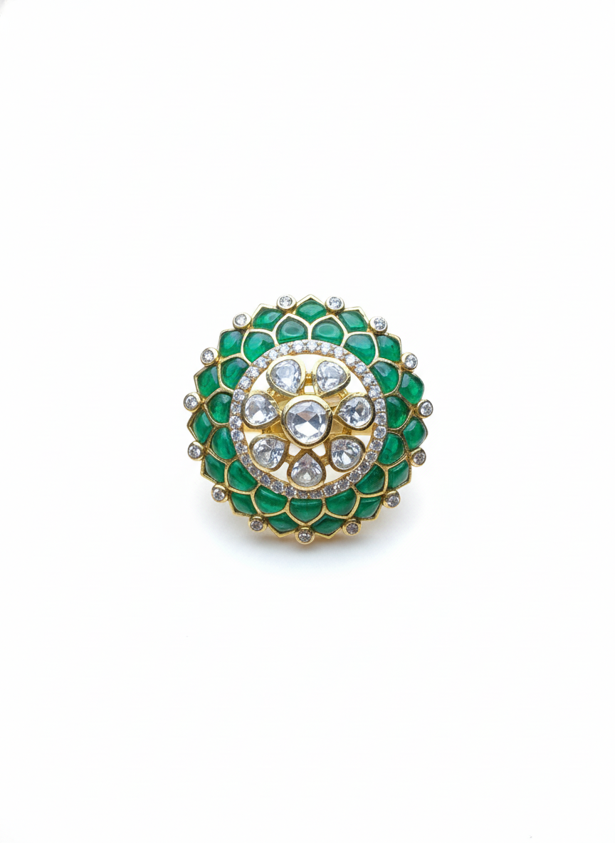 Emerald Lotus Ring