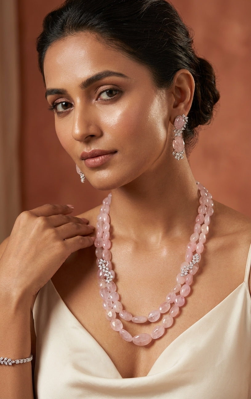 Blush Quartz Cluster Bead