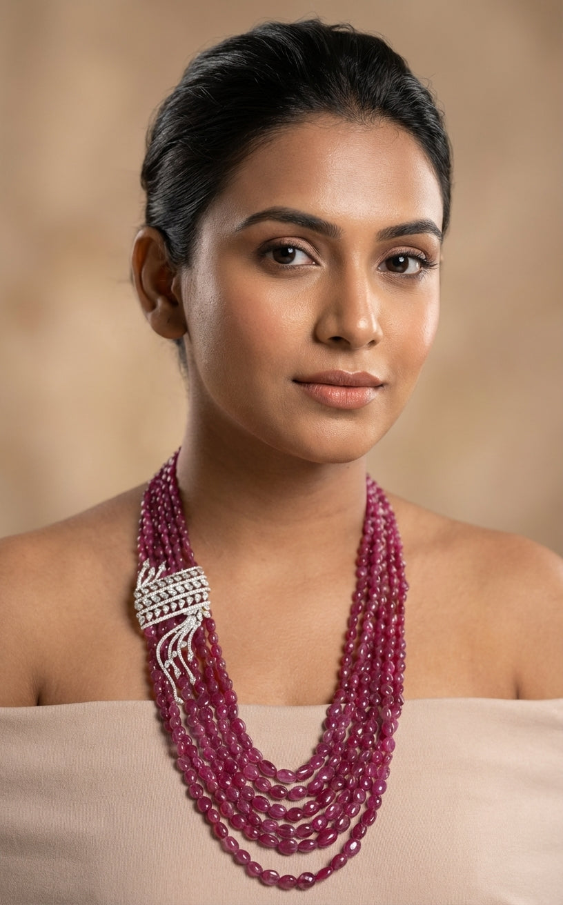 Ruby Wave Drape Bead