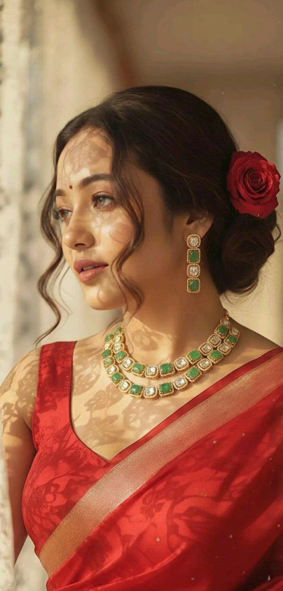 Emerald Prism Necklace Set