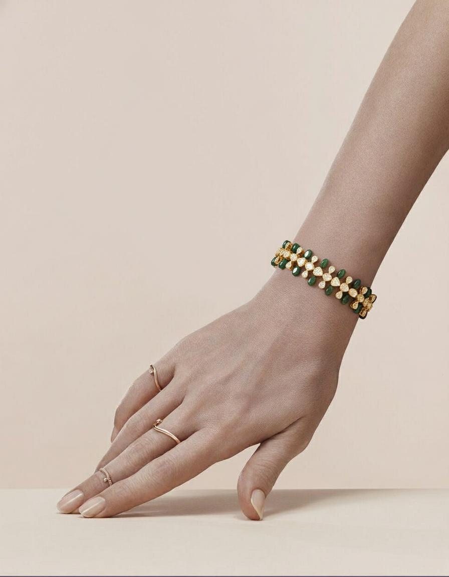 Emerald Cluster Bracelet