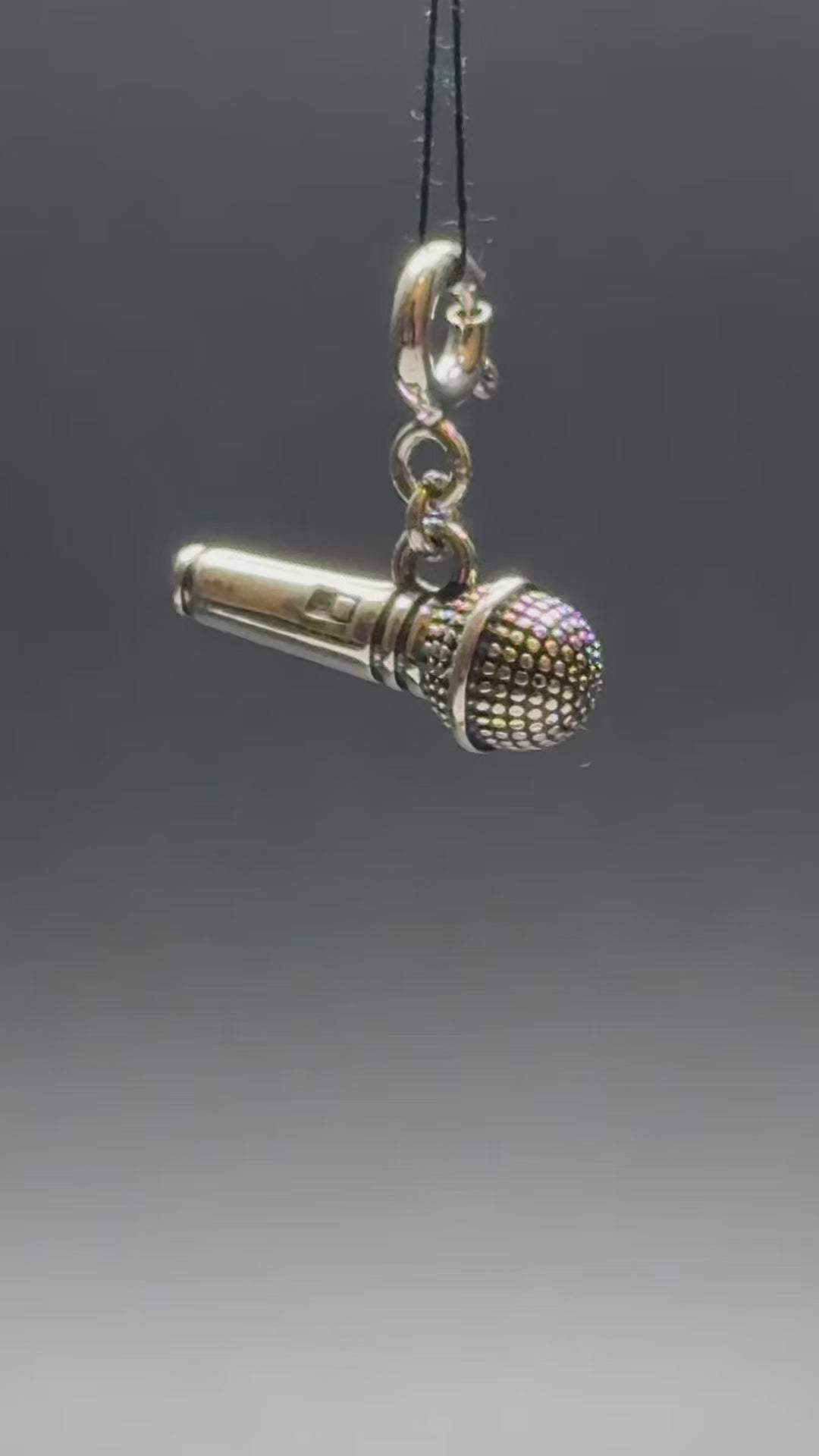 Microphone Silver Charm