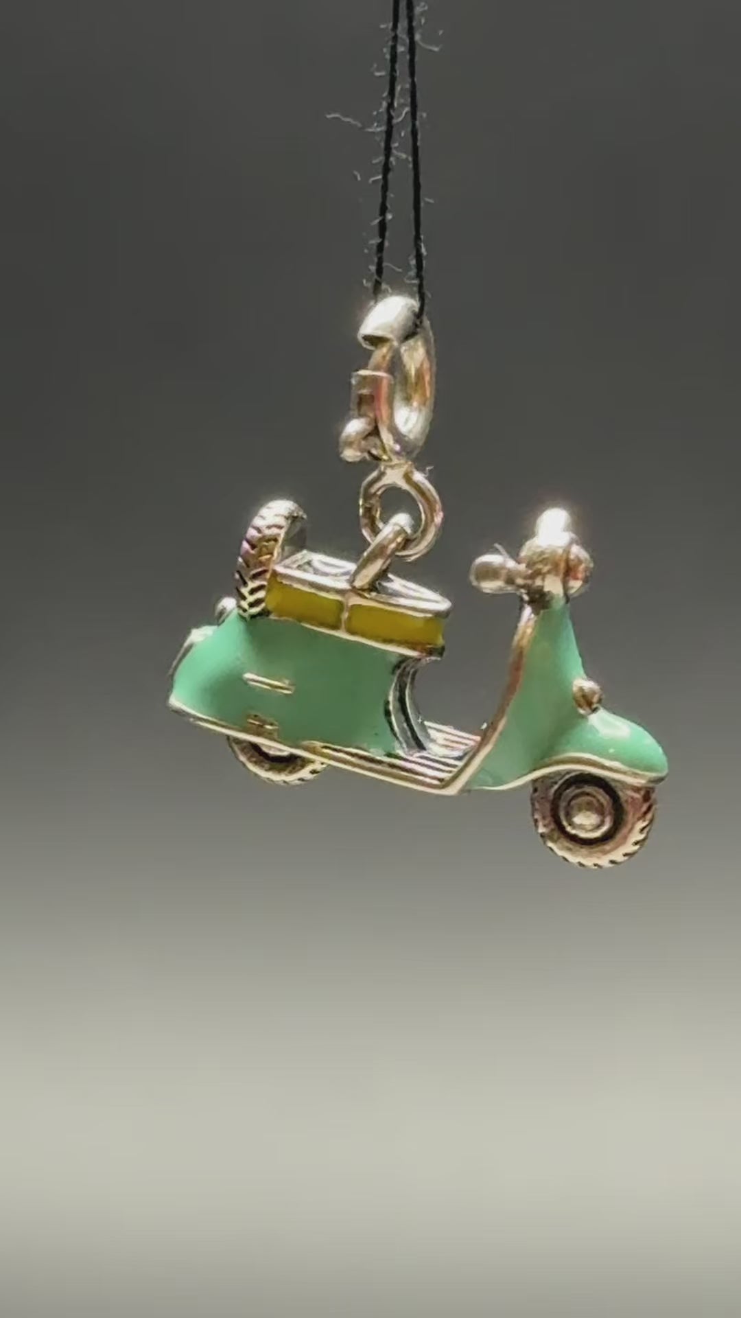 Enamel Scooter Silver Charm