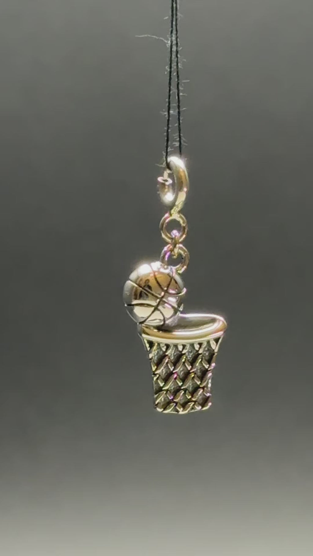Basketball Hoop Silver Charm