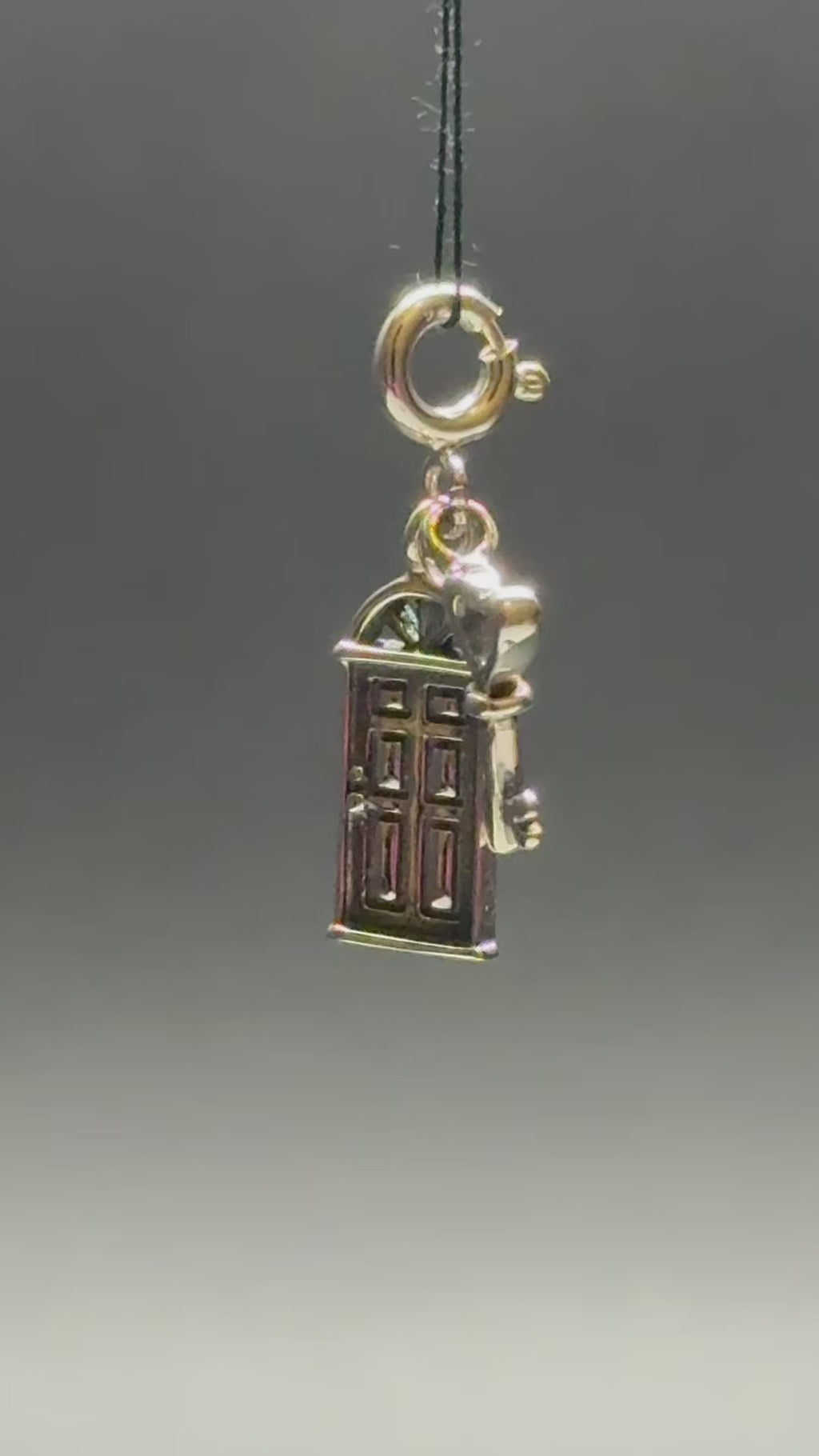 Door & Heart Key Silver Charm