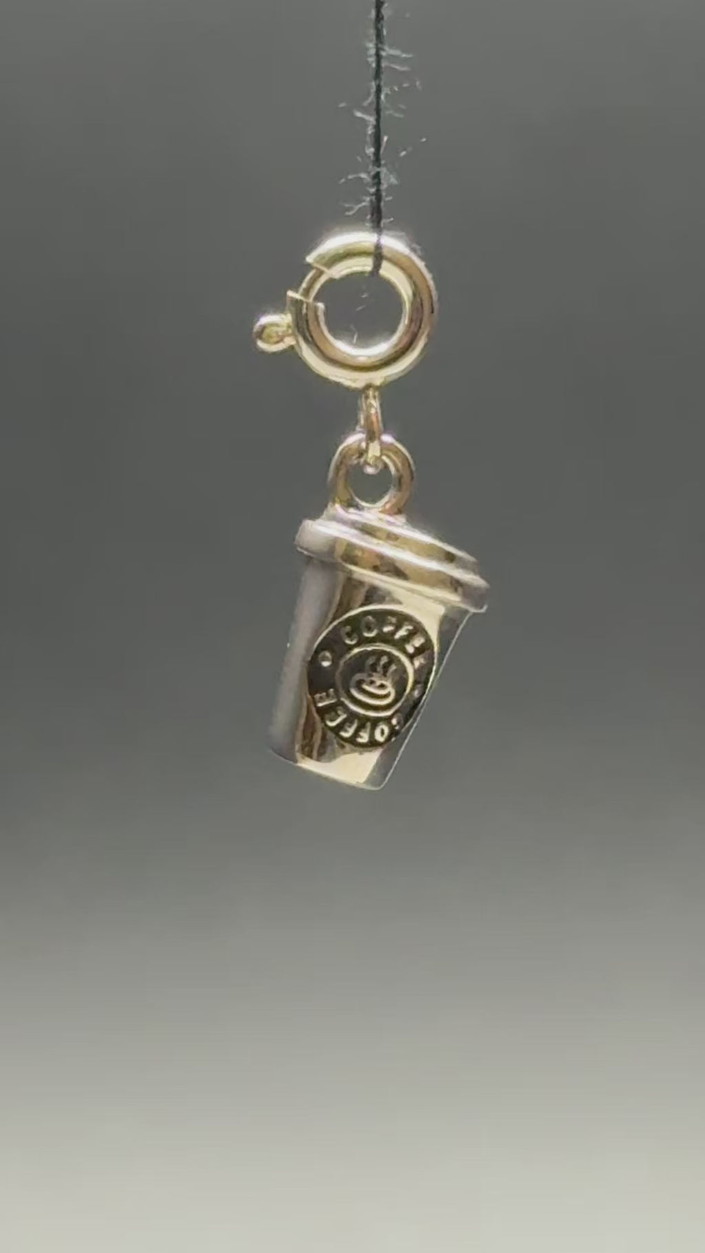 Coffee Cup Silver Charm