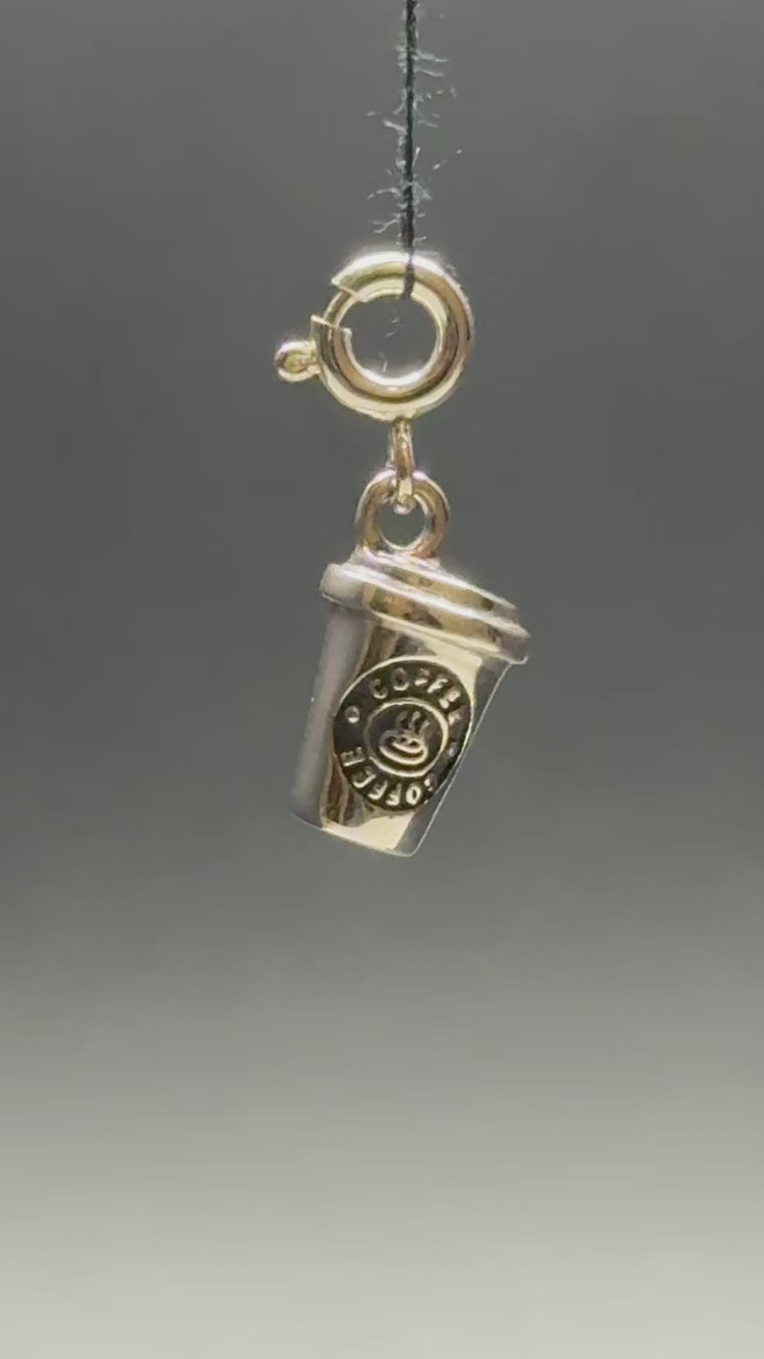 Coffee Cup Silver Charm